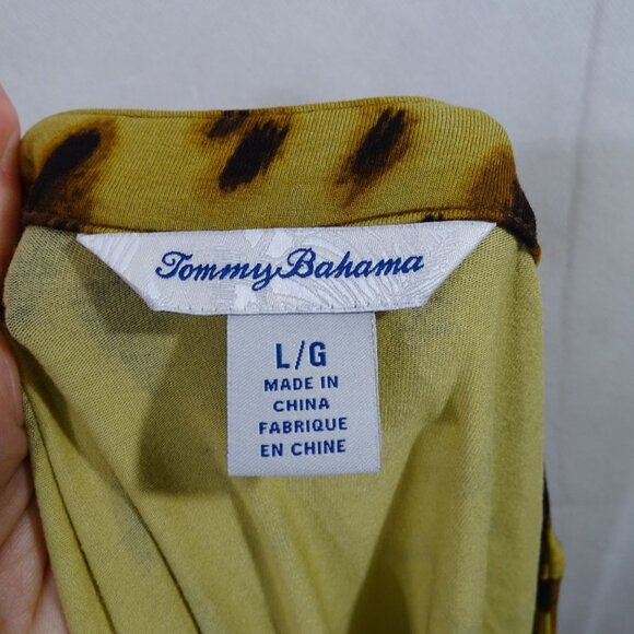 Tommy Bahama Animal Print V-Neck Sheath Dress Women Size L Fitted Bodycon - Picture 4 of 9